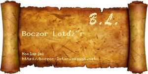 Boczor Lotár névjegykártya